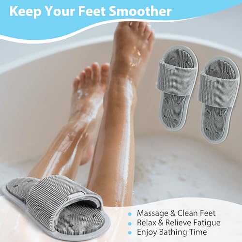 Enhon 2 Pack Shower Foot Scrubber, Silicone Foot Brush Cleaner