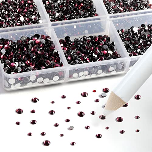 Beadsland Flatback Rhinestones, Amethyst, 7200pcs Mixed 6 Sizes - color: Amethyst