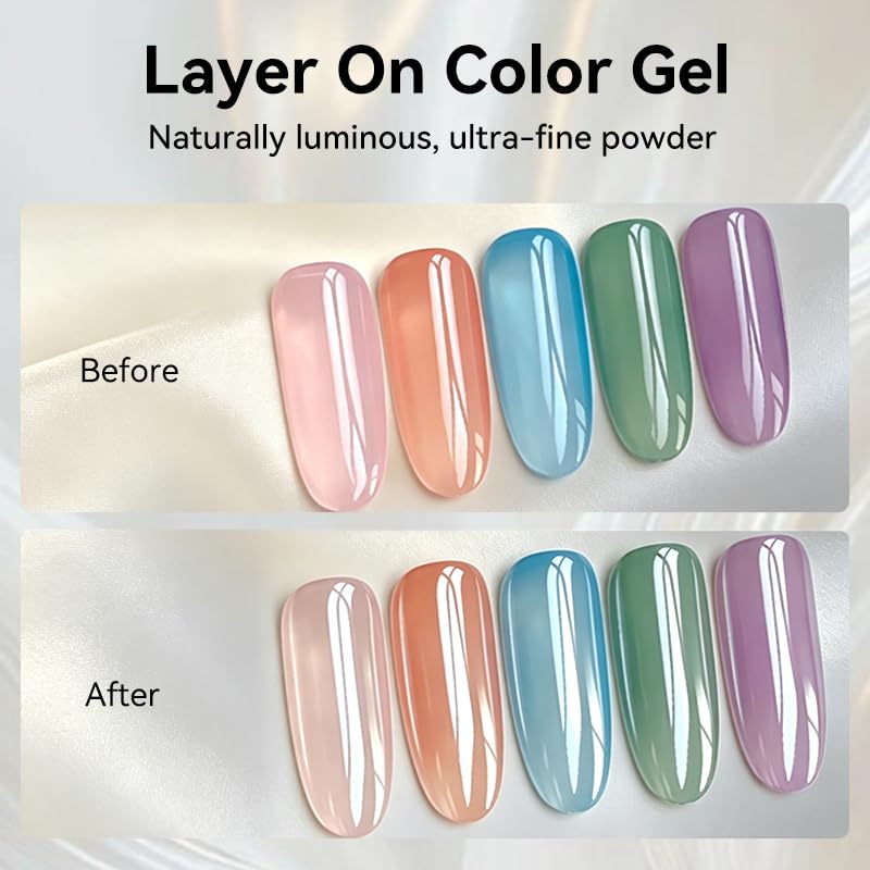BORN PRETTY Pearl Clear Chrome Nail Powder Iridescent Mermaid Pigment - color: Clear Pearl Chrome Nail Powder