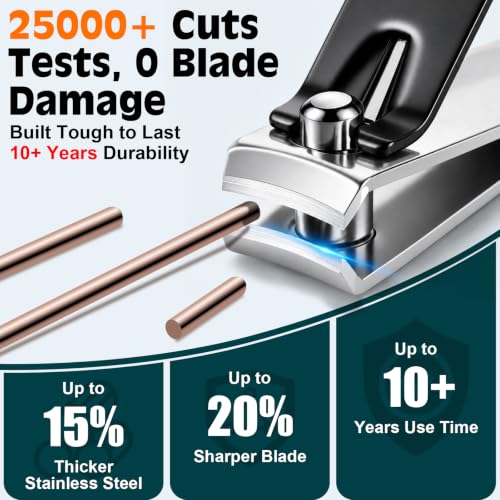 Nail Clippers Set, Fingernail and Toenail Clipper Cutters Trimmers Kit - color: 2pack - Satin Black