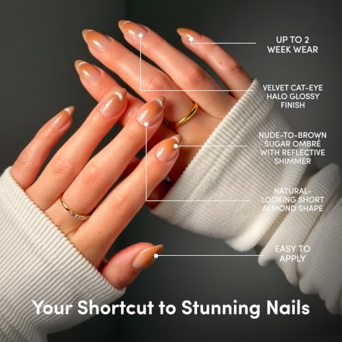 Glamnetic Press On Nails - Short Almond, Glossy Fake Nails 30 Pc Full Kit - color: Earned Not Given