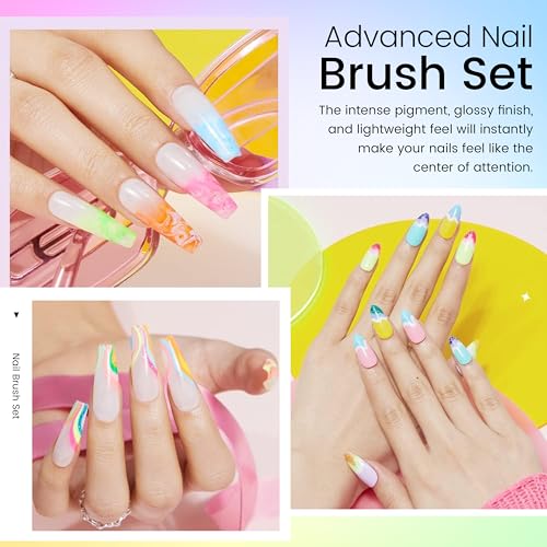 Gel Polishing Nail Liner Brush 5pcs Of Painting Art Nail Liner Brush Outline Beautiful Patterns. - color: 5pcs