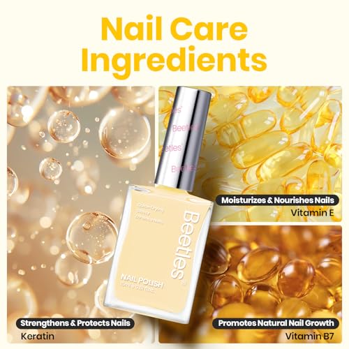 Beetles Butter Yellow Nail Polish - Melt Like Butter 0.51Fl Oz/15ML, Pastle Yellow Nail Polish Quick Dry, Soft Color Nails, Long-Lasting Pastel Nails, Fingernail Art Effect for Manicure Salon - color: Melt Like Butter