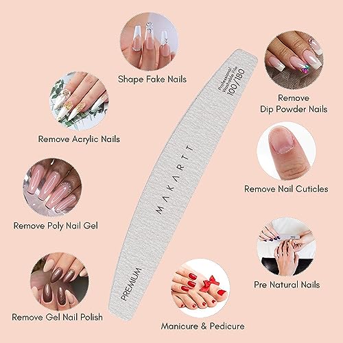 Makartt Nail File, 100/180 Grit Nail Files for Natural Nails, Professional Strong Emery Boards for Nails Doubled Sides Washable Fingernail Files Manicure Tool Set(Zebra-2pcs Trial Set) - size: 2PCS-100/180 Grit