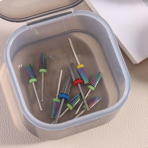 Nail Tool Sterilizer Box, Portable Soaking Box for Nail Drill Bits, Grey - color: Grey