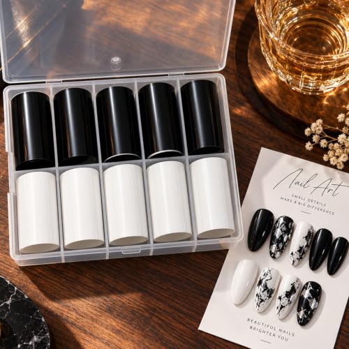 10Pcs Black and White Nail Foil Shining Nail Transfer Foil for Nail Art - color: Black
