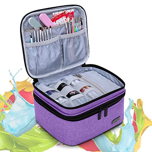 LUXJA Nail Polish Storage Case Holds 20 Bottles, Purple - color: Purple