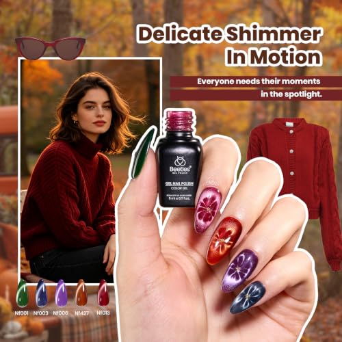 Beetles Cat Eye Gel Nail Polish Set, 20 Colors Magnetic Fall Gel Polish Kit - color: A - Cat Eye | Pastoral Whisper