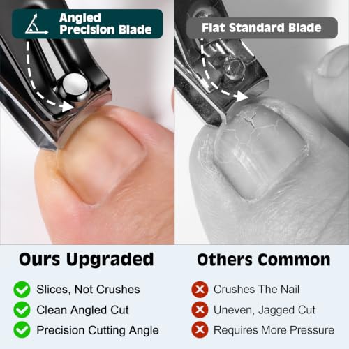 Nail Clippers Set, Fingernail and Toenail Clipper Cutters Trimmers Kit - color: 2pack - Satin Black