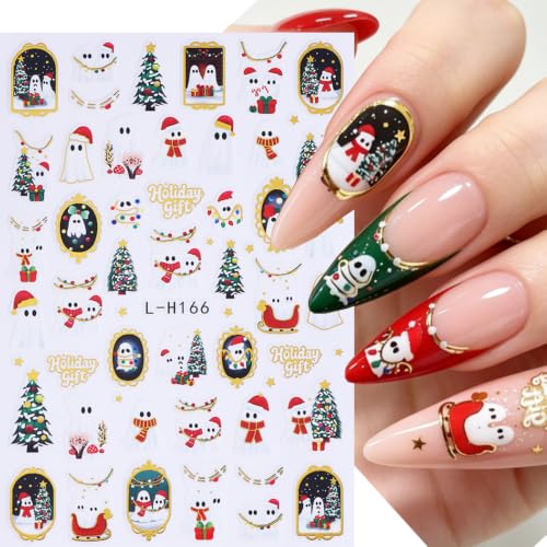 Halloween Ghost Nail Art Stickers Pumpkin Face Spider Webs Nail Art Decals 4 Sheets 3D Self-Adhesive Halloween Stickers Flower Maple Leaves Nail Designs for Women Holiday Nail Supplies Decorations - color: Halloween Style9