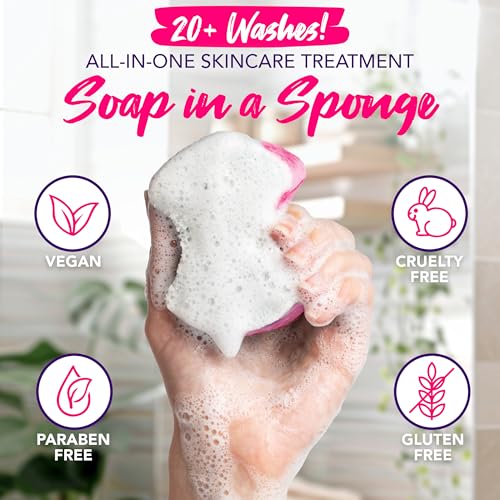 Spongables Pedi Scrub Foot Exfoliating 5+ Wash Travel Sponge, Lavender, 6 Count - color: Lavender Tea Tree Oil, size: 1 Count (Pack of 6)