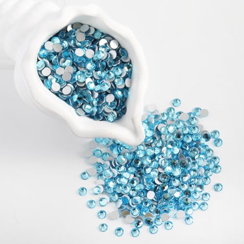 5000pcs SS6 Flatback Glass Rhinestones for DIY(Aquamarine) - color: Aquamarine, size: SS6-5000PCS