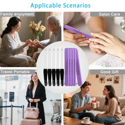 10Pcs Nail Buffer Block Kit, 100/180 Grit Double-Sided - color: Black + Purple