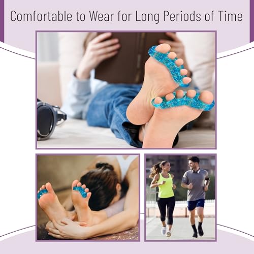 Dr. JK- ToePal Gel Toe Separator, 2 Pairs, Toe Spacers, Bunion Corrector - color: Dark Blue, size: 2 Pairs