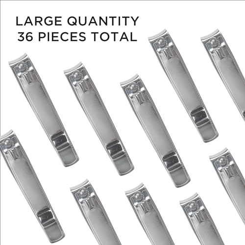 Diane Stainless Steel Toenail Clippers with File & Cleaner, 36-Pack - style: Toe Nail Clipper Curved Edge