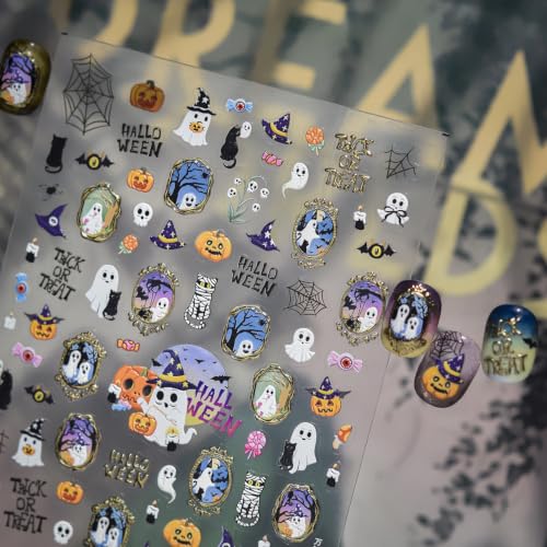 Halloween Nail Art Stickers 3D Self‑Adhesive Nail Decals - color: Color-09