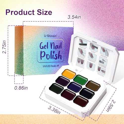 Gradient Painting Gel,9 Colors Ombre Gel Nail Polish Glazed Color - color: Dopamine Fructose