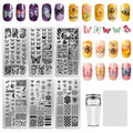 6 Sheets Nail Stamping Plate Butterfly Leaf Nail Art Stamp - color: Butterfly Leaf