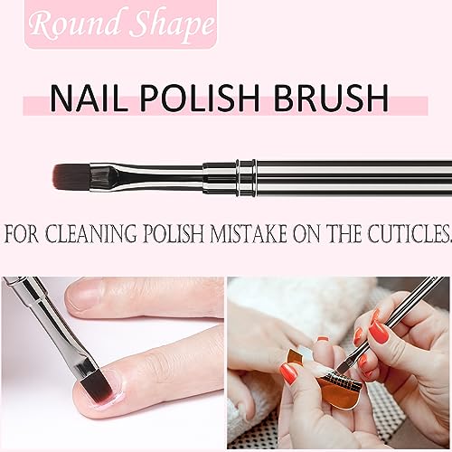 3Pcs Nail Art Clean Up Brushes,For Nail Art & Cuticle Cleaning - color: Copper