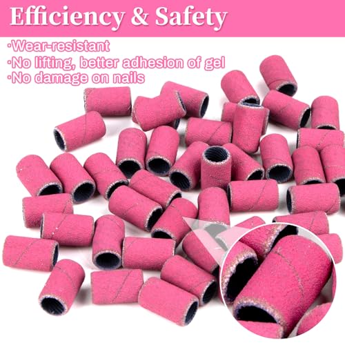 150 Sanding Bands for Nail Drill - 120/180/240 Grit with Drill Bit - size: 6mm