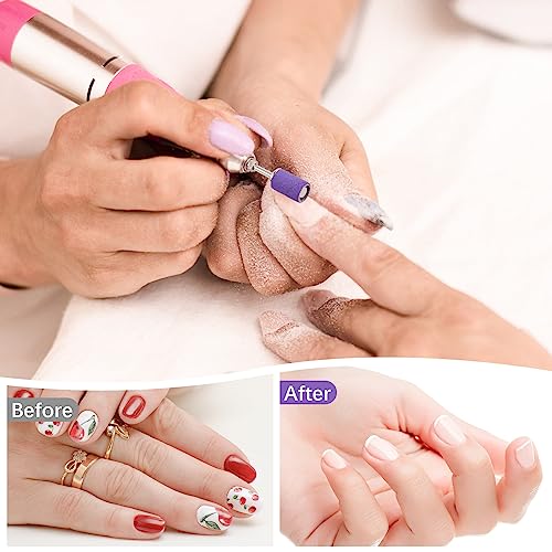 Sanding Bands for Nail Drill 240 Grit Extreme Fine Nail Sanding Bands 200Pcs Purple Professional Sanding Bands and 2Pcs Nail Drill Bits for Manicures and Pedicure - color: purple, size: 240 grit