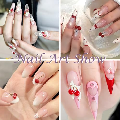Laza 4pcs Fruit Silicone Nail Art Molds Multiple Cherry Shaped Nail Molds - color: Cherry strawberry