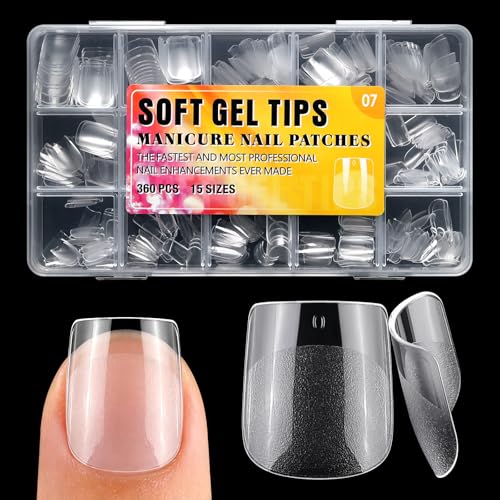 360pc Extra Short Square Nail Tips Short Fake Nail Square Acrylic Nail Tip