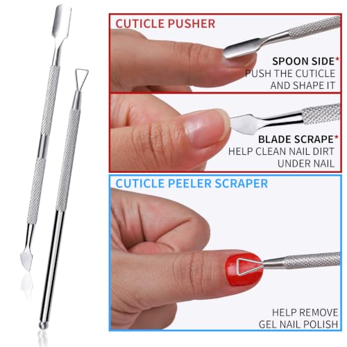Teenitor Nail File with Cuticle Trimmer Set, 6pcs Emery Boards for Nails