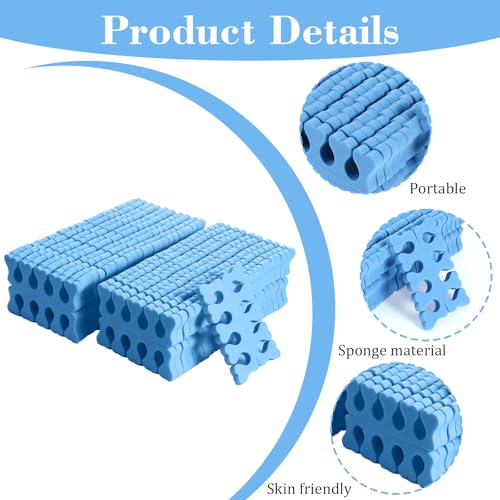 100 Pcs Sponge Toe Separators Soft Finger Separators Premium Pedicure Tool Kit Flexible Toe Divider Spacer for Polishing Pedicure Manicure Coating Nail Art Beauty Accessories (blue) - color: blue