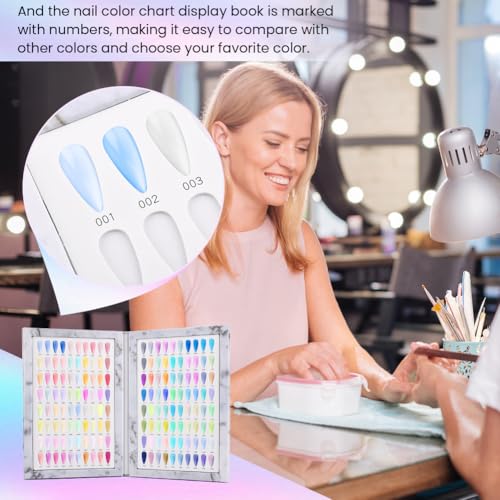 Nail Swatch Book 160 Colors, 240 False Tips with Number Sticker