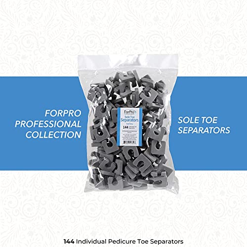 ForPro Sole Toe Separators, 144ct, Cool Grey, Individual Foam Separators - color: Cool Grey, size: Pack of 144