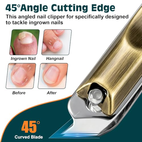 Nail Clippers Set, Fingernail and Toenail Clipper Cutters Trimmers Kit - color: 3Pack - Antique Copper