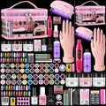 Nail Kit for Beginners with Everything- Practice Hand & Storage Gift Bag - color: Pink