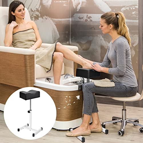FLOLXNB Pedicure Foot Rest, Foot Massage Pedicure Stool, Tattoo Stand Adjustable Height Footstool Nail Equipment for Home Beauty Salon Spa (White) - color: White
