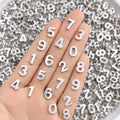 40 Pcs Silver Numbers Nail Charms Shiny Alloy Numbers Nail Rhinestones - color: Silver