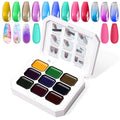 Gradient Painting Gel,9 Colors Ombre Gel Nail Polish Glazed Color - color: Dopamine Fructose