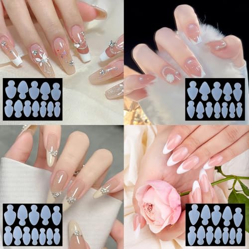 NICENEEDED 144 PCS Dual Nail Forms Set, 4 Style 12 Size, Clear