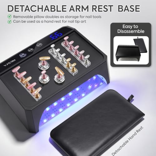 UV Light for Gel Nails, 120W UV LED Nail Lamp with Two-Hand Design - color: Black