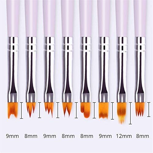 8 Pcs Premium Nail Brush Pens with Wooden Handle – UV Gel Art Gradient & Flower Design Tools for Professional Manicure, Perfect Valentine’s Gift (Purple Wood) - color: 8 amazing nail brushes