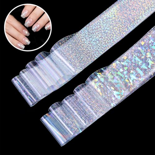 10PCS Nail Foil Transfer Sheets Laser Nail Foil Sheet for DIY Nails