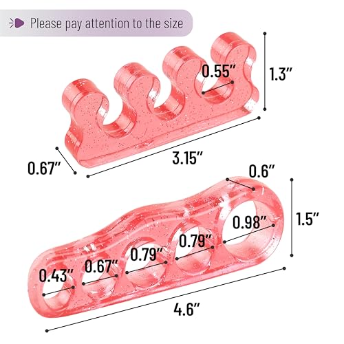 Dr. JK- ToePal Gel Toe Separator, 2 Pairs, Toe Spacers, Bunion Corrector - color: Red, size: 2 Pairs