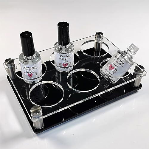 Clear Acrylic Gel Nail Polish Bottle Organizer Anti-Spill Stable Holder