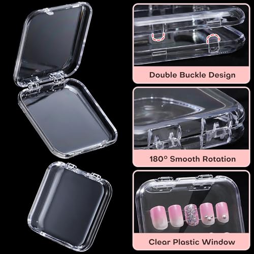Noverlife 27PCS Press On Nail Packaging Box, Clear Press On Nail Container - color: 27PCS - Rounded Corners