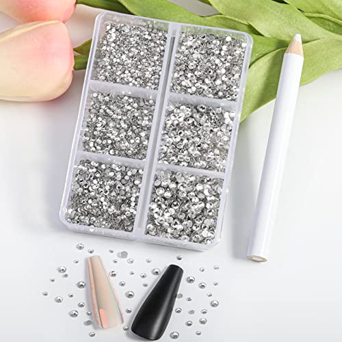 Beadsland Flatback Rhinestones, Crystal, 7200pcs Mixed 6 Sizes - color: Crystal