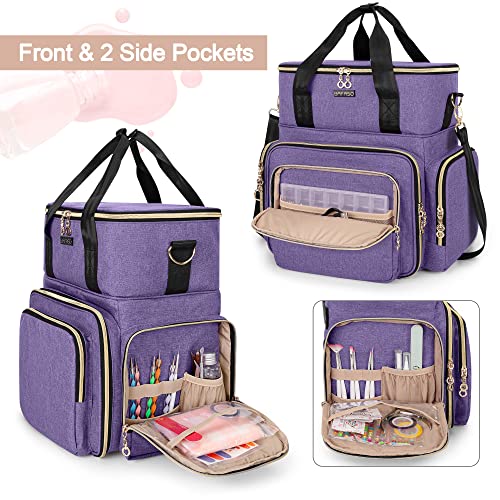 BAFASO 2 Layer Nail Polish Organizer Holds 70 Bottles & Nail Dryer, Purple - color: Purple