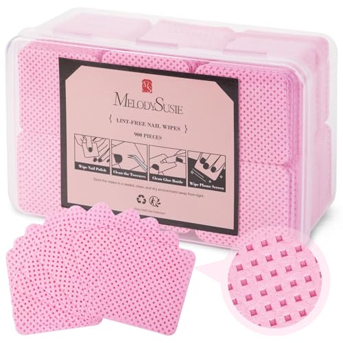 MelodySusie 900PCS Lint Free Nail Pink Wipes - size: 900pcs