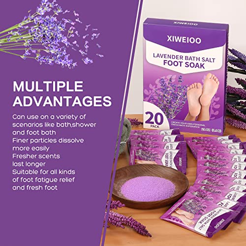 20 Pack Foot Soak Salts kit Epsom Lavender Pedicure Tea Tree Oil