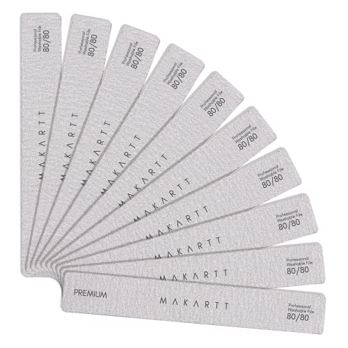 Makartt 80/80 Grit Nail Files, 10PCS Zebra Emery Boards for Artificial Nail - size: 80/80 Grit