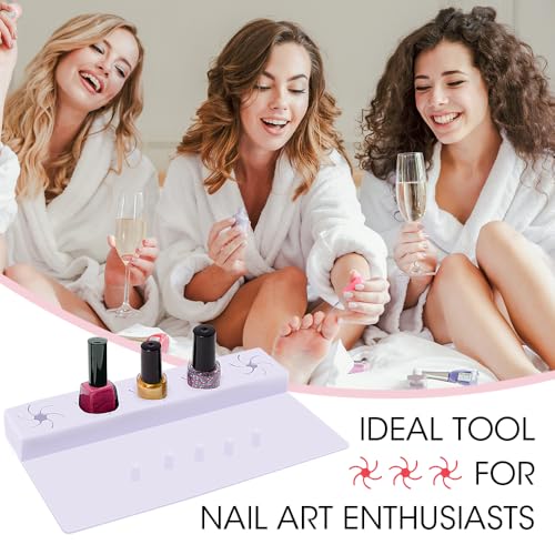 Nail Polish Holder, 2 in 1 Silicone Hand Rest Mat Set - Purple - color: Purple