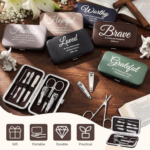 24 Set Christian Gift Bulk, Bible Verse Manicure Set - color: Classic
